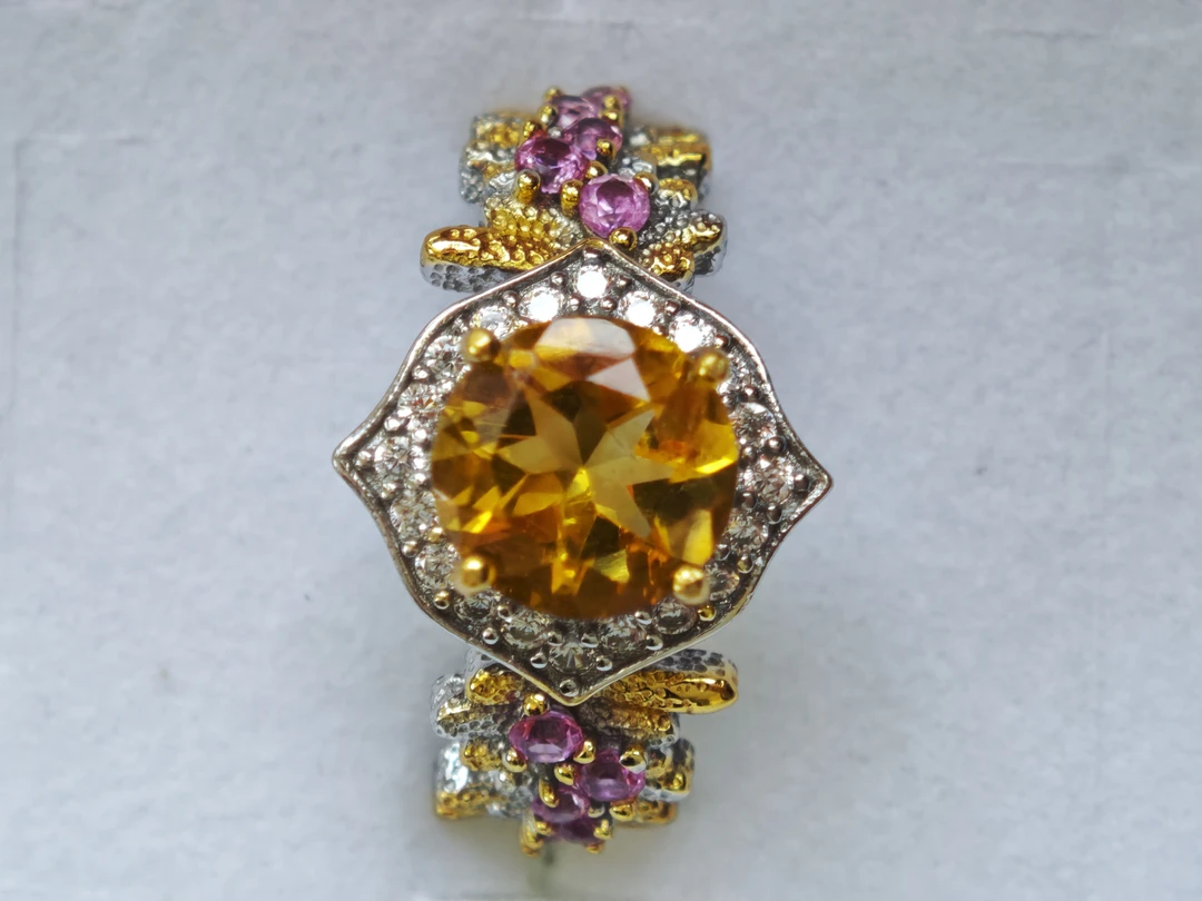 合金戒指 久也家原创设计黄色戒指