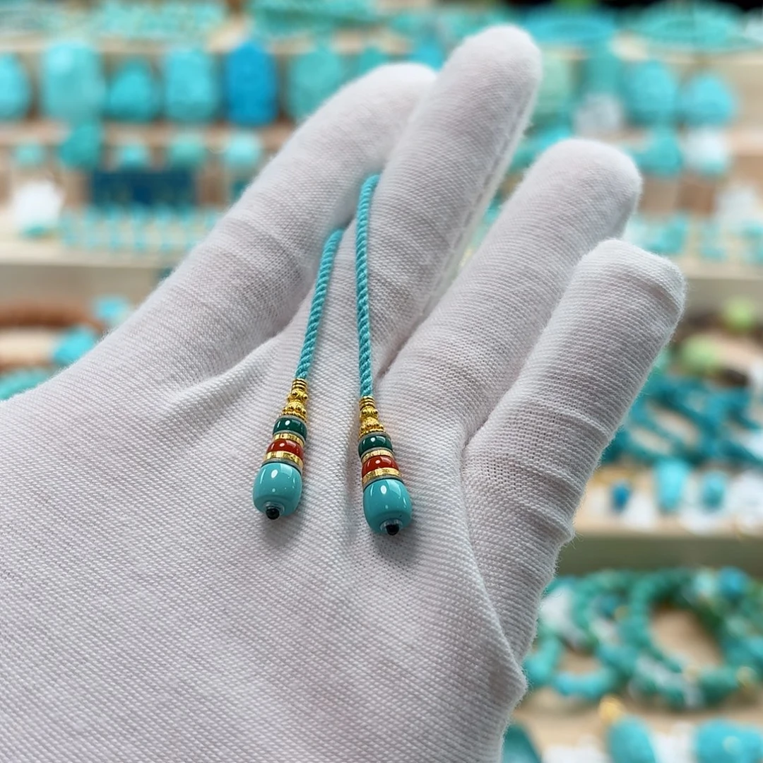 绿松石18K金镶嵌珠宝奇石