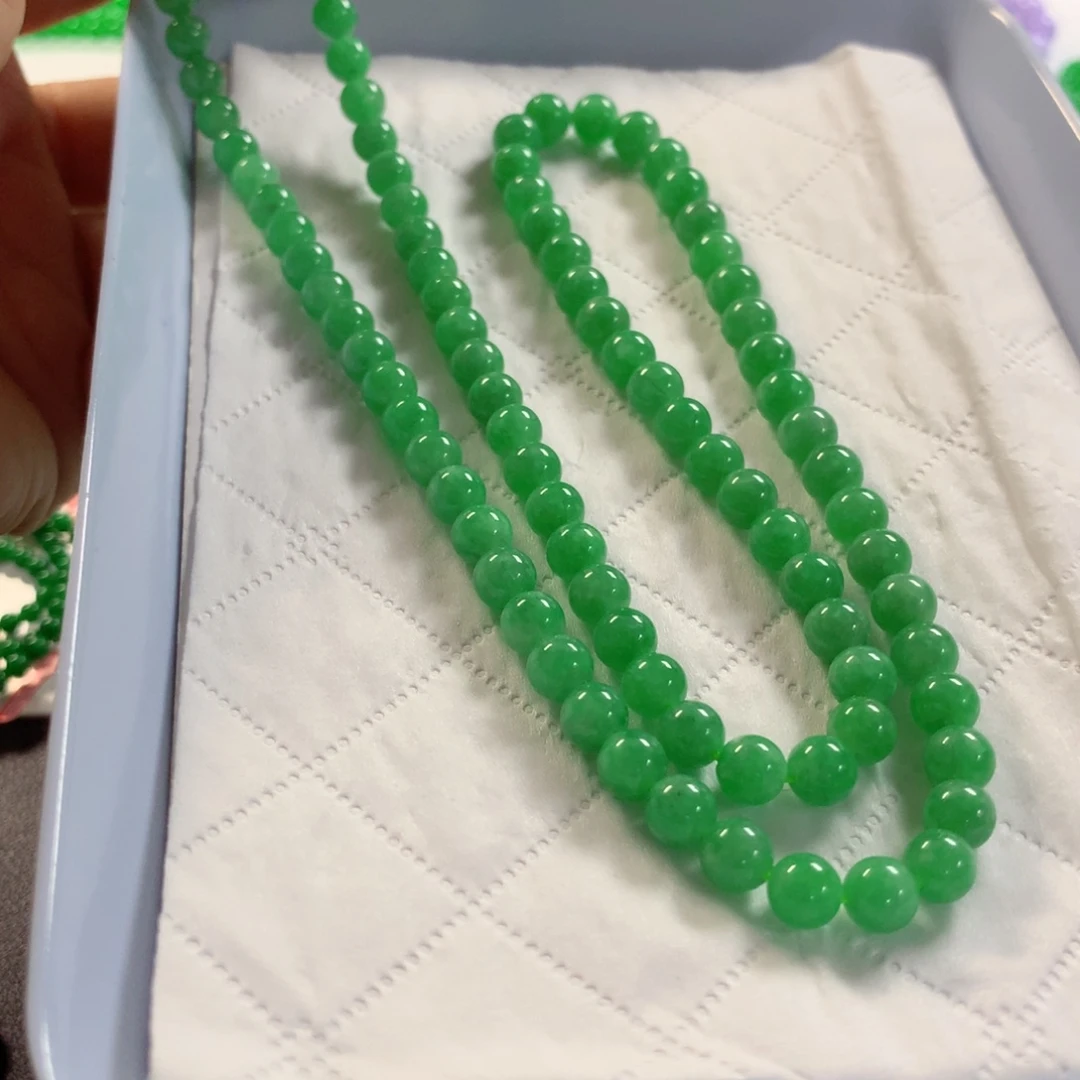 翡翠未镶嵌颈饰项链