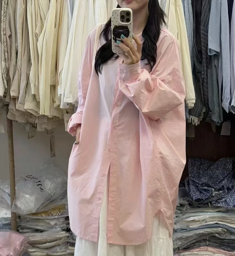 大象优选#8661宽松韩版彩色衬衫长袖