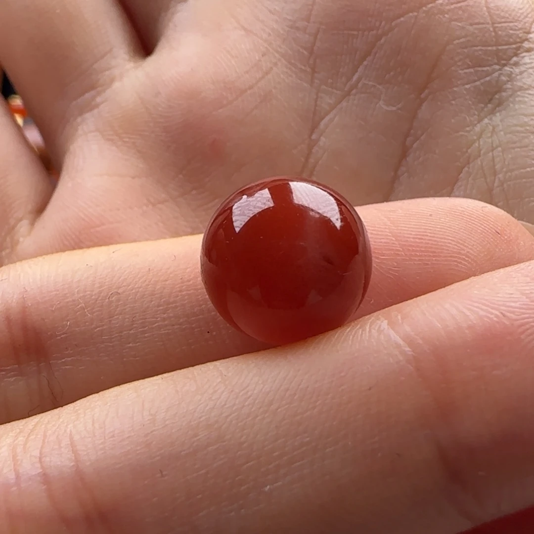 南红玛瑙未镶嵌圆珠11.7有马牙
