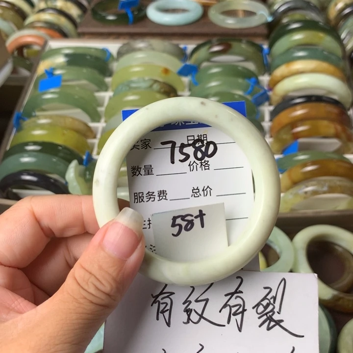 未镶嵌蛇纹石玉手镯758 0