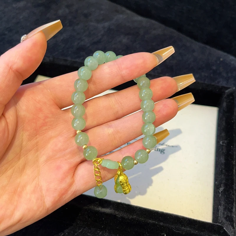 铜合金亚克力手链 铜合金 1094 时尚绿色花生珠珠手链