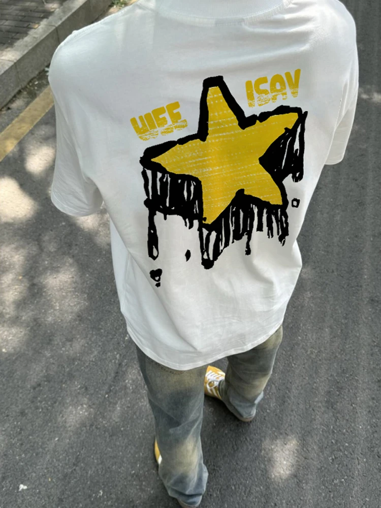 【重磅纯棉】夏季运动白色时尚圆领韩版潮流大码宽松百搭男短袖T恤