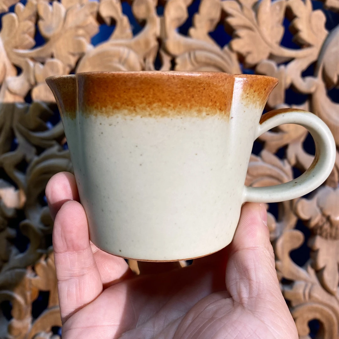 复古粗陶四叶草咖啡杯