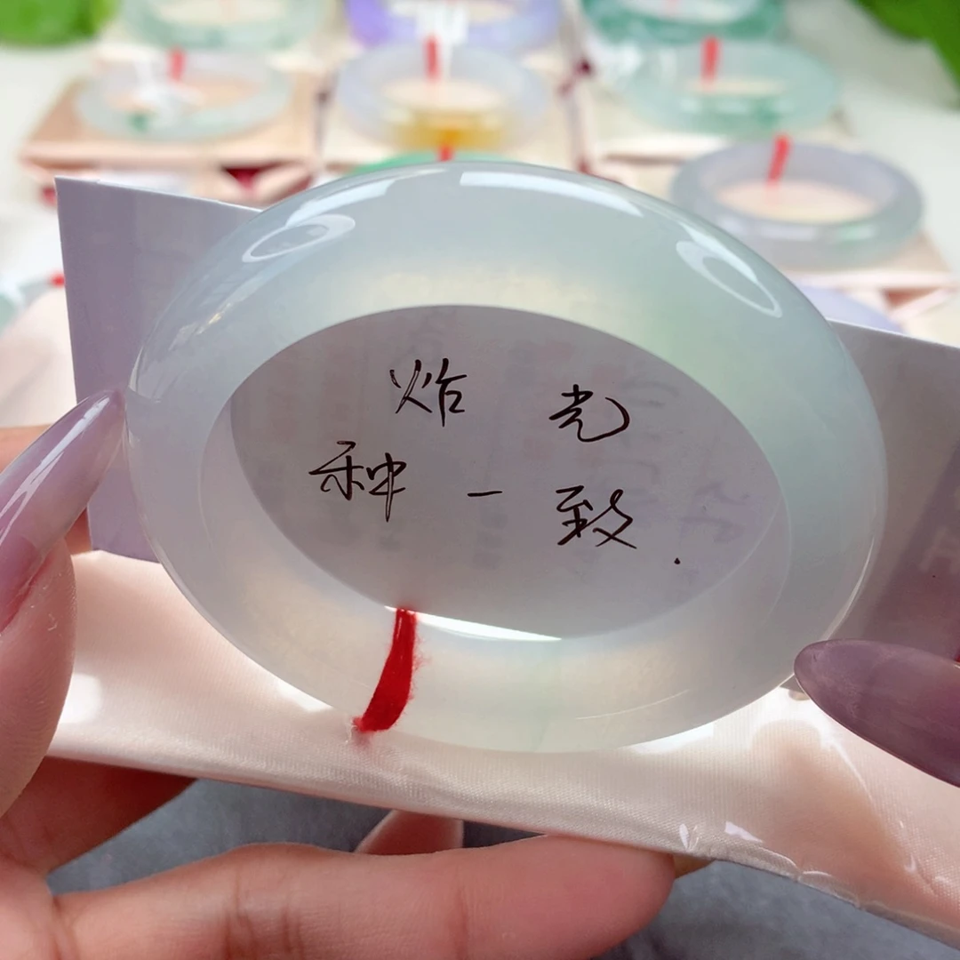 未镶嵌手镯翡翠55*白茶月光* 无纹裂 老坑料 小柒推荐