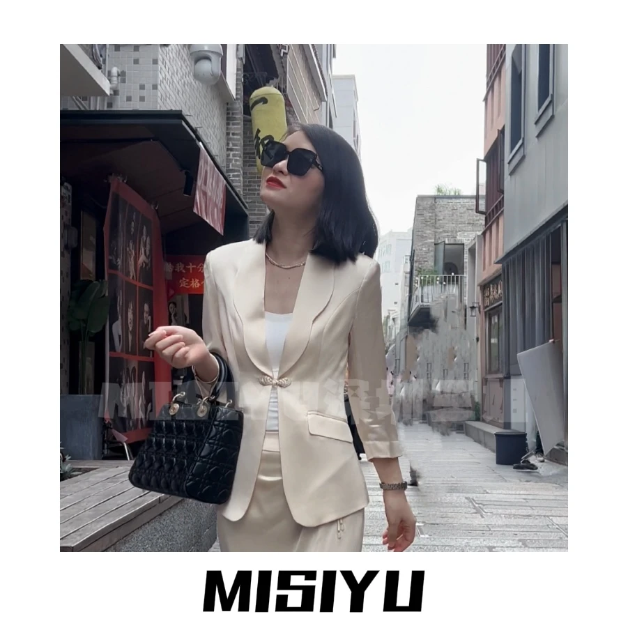 【K姐高定女装】【领盘扣】2024新品 轻奢气质时尚国风西装外