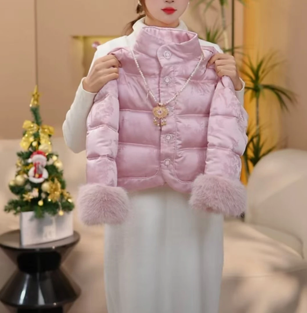 【米小逗】2024秋冬新款加绒加厚洋气女宝时尚韩版棉服外套m8403