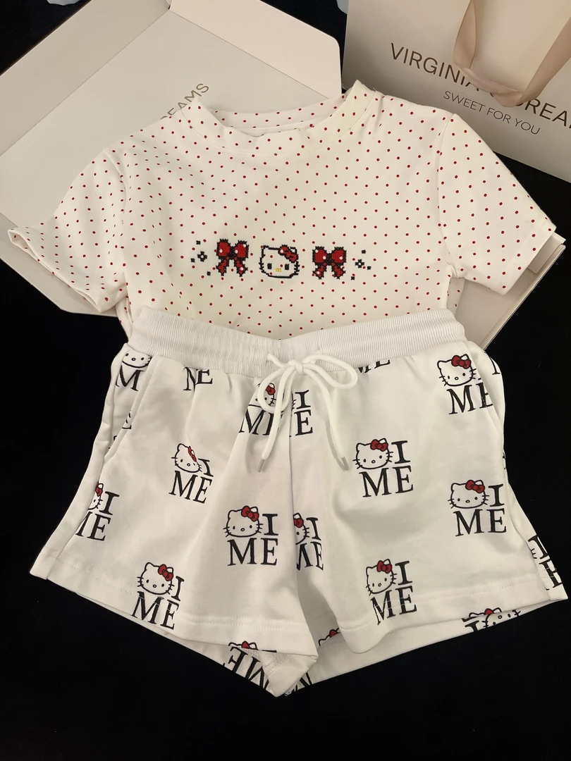 【DMXJ大梦想家】甜美可爱学生卡通印花睡衣女款夏季新款家居服套装