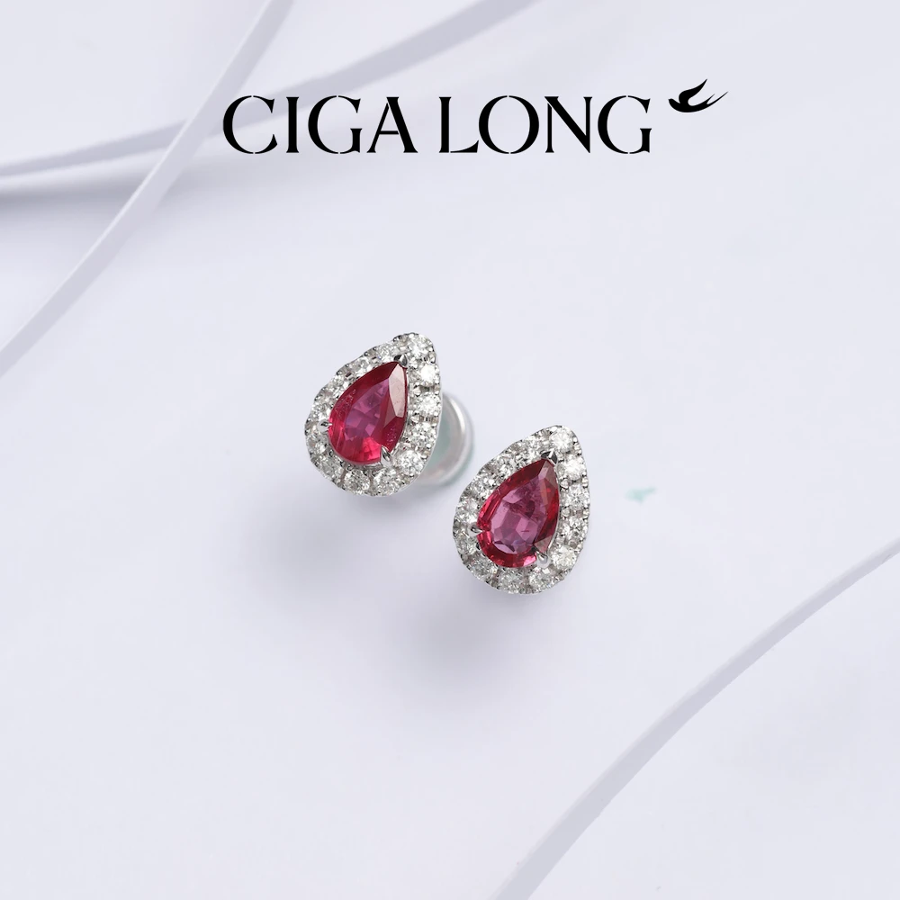 CIGALONG红宝石耳钉    3005
