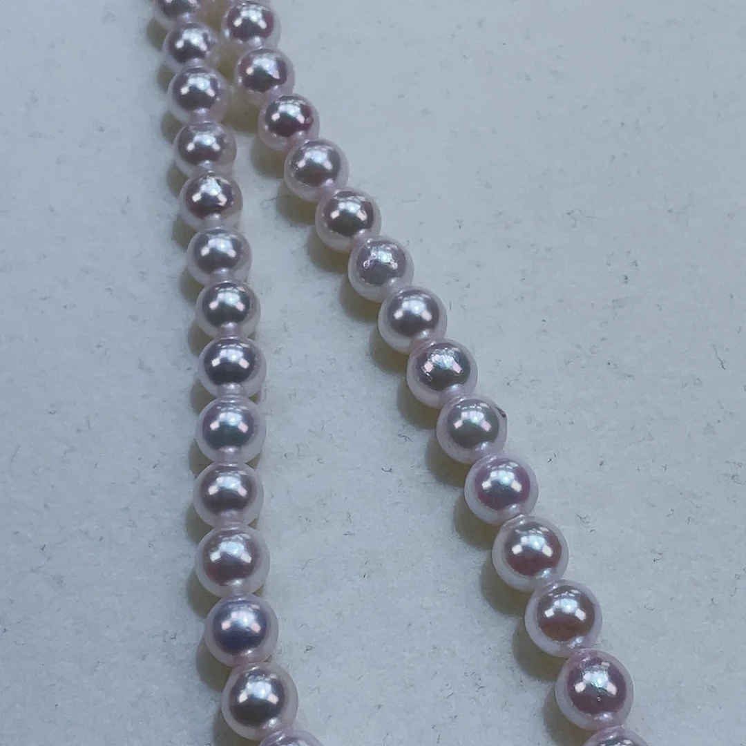 淡水珍珠颈饰银S925镶嵌6-7m海水ak爆亮捡漏