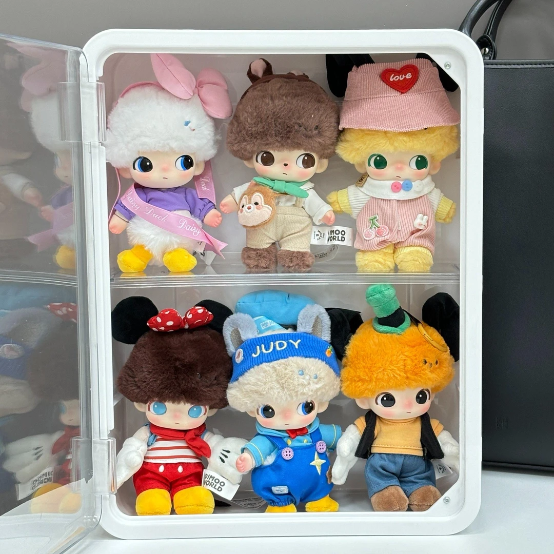 dimoo收纳展示架labubu搪胶玩偶展示盒拉布布挂件手办柜收纳架子
