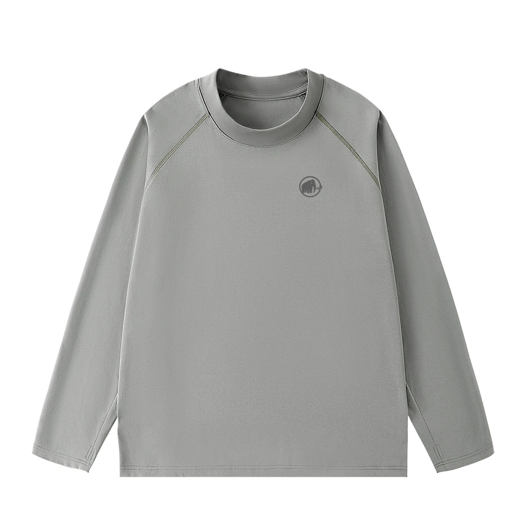 【MENMOUNTAIN】001四针六线冬季加绒圆领T恤男款男款舒适户外运动