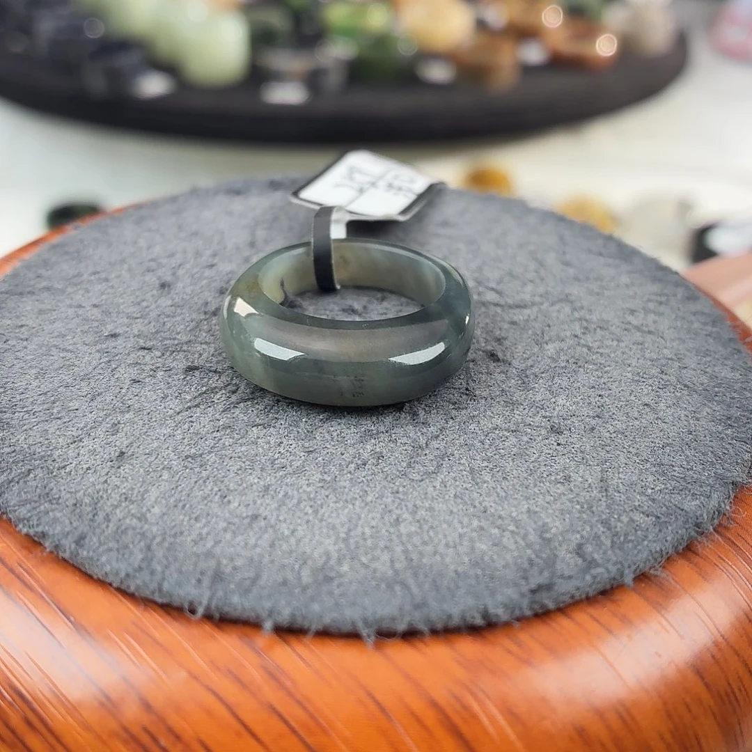 和田玉未镶嵌戒指b73青花馒头17.2