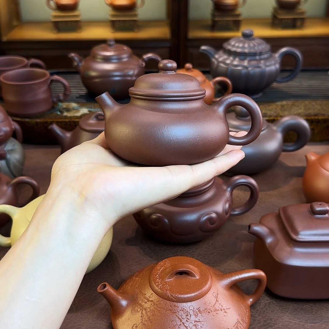 茶壶紫砂容天壶，底槽清