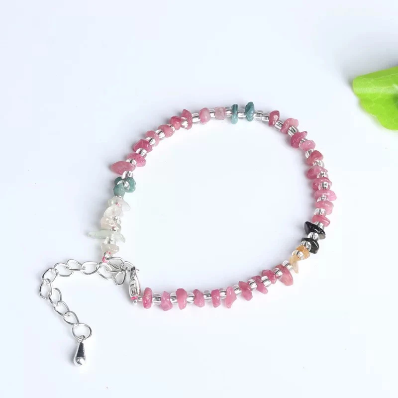 A165-天然多样性发其一碧玺手串糖果彩虹色随形碎石女款DIY