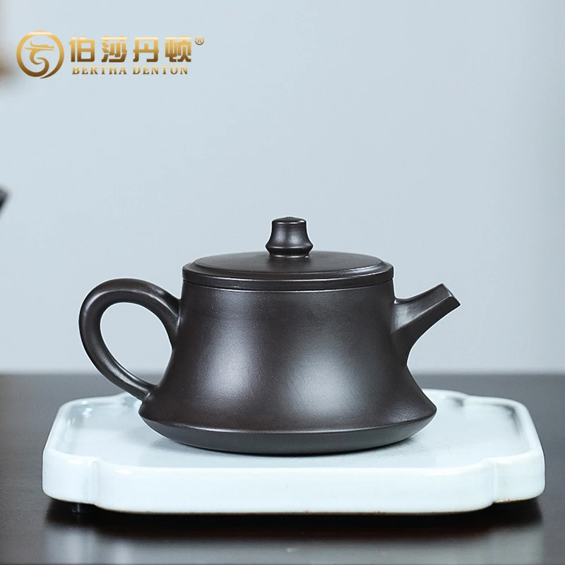 BERTHA DENTON/伯莎丹顿宜兴原矿朱泥还原烧紫砂壶手工远观柱础壶