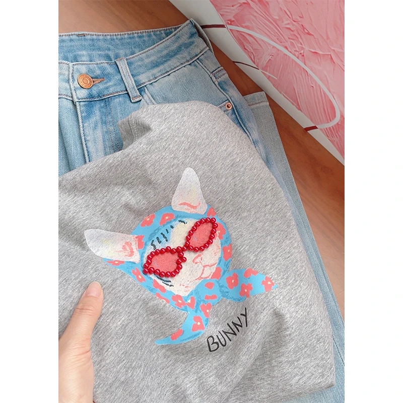 【头巾小猫T】休闲百搭印花短袖T恤