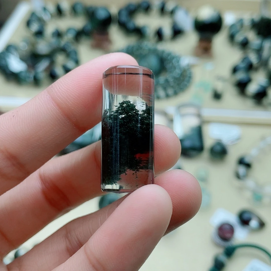 水晶颈饰未镶嵌F****n绿幽灵柱子打孔定制不退换