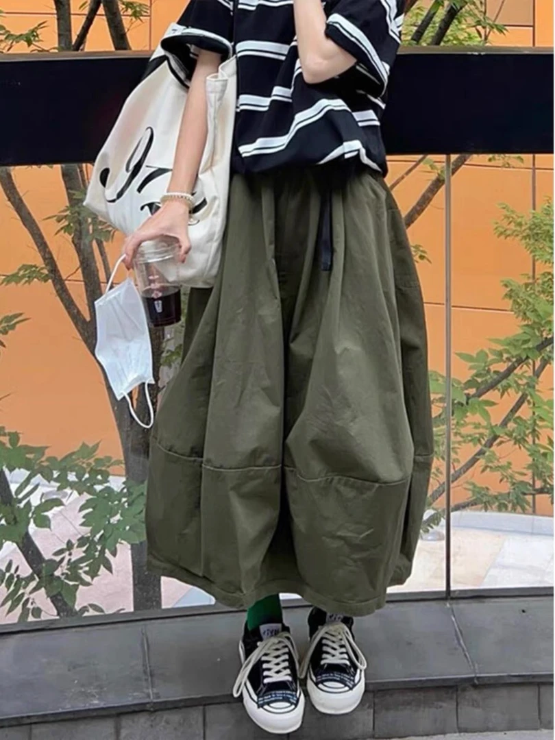 喜柿-【至简美学】自制日系复古扣轻户外纯色百搭半身裙女#6124152