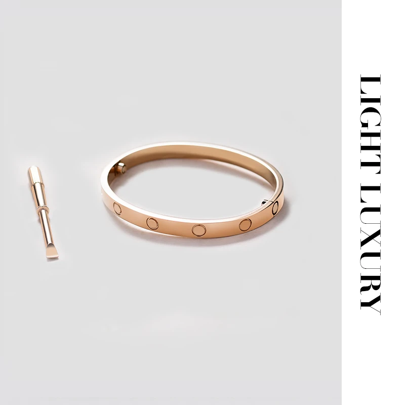 合金手镯  V金工艺 螺丝钉 手镯气质 女