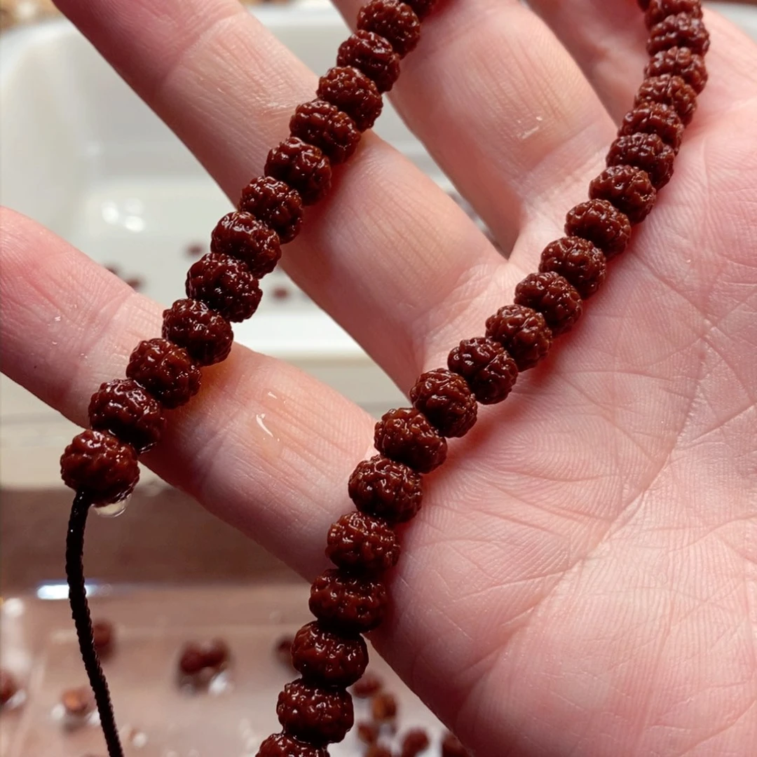 金刚菩提手串老**护08平细60个籽