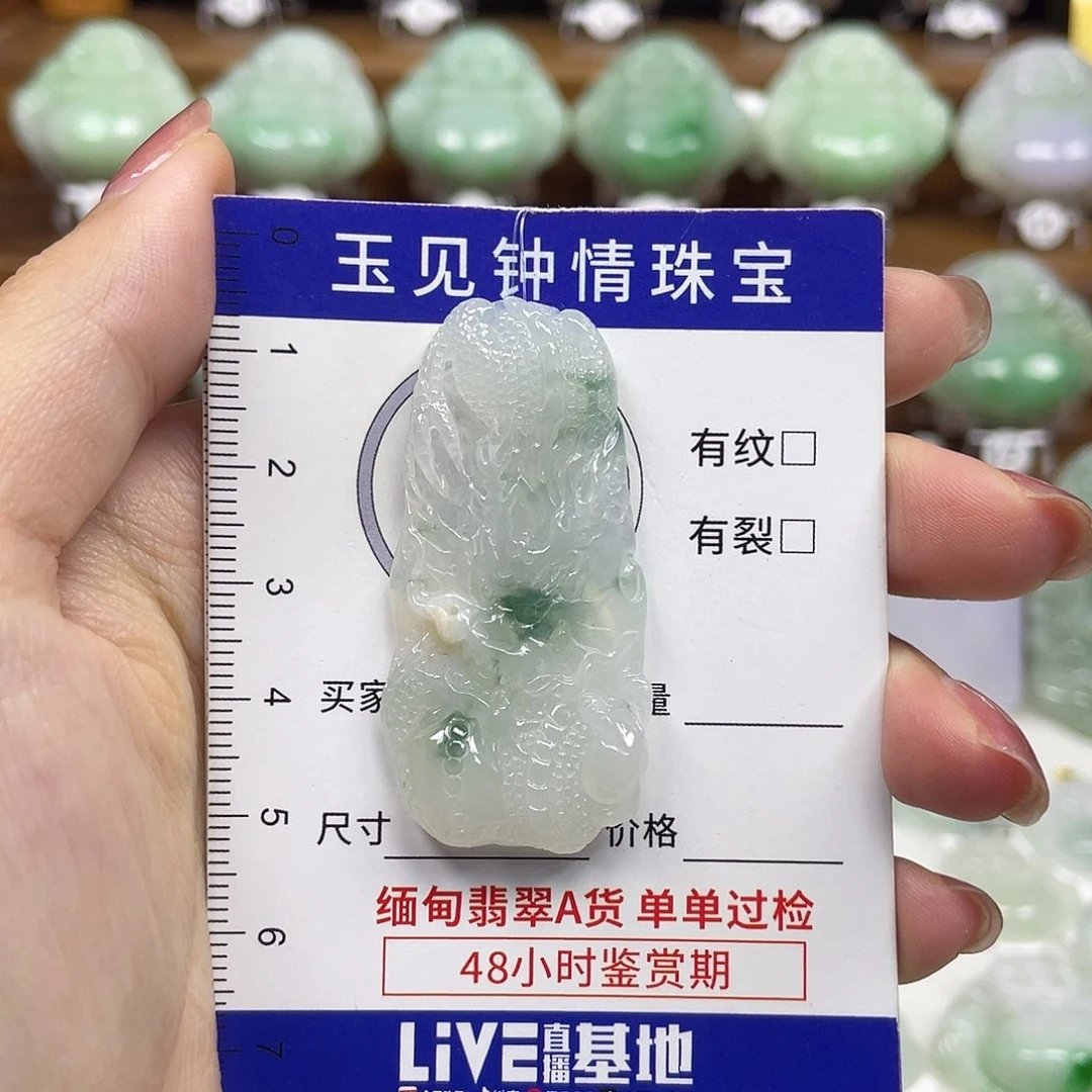 翡翠未镶嵌颈饰龙牌