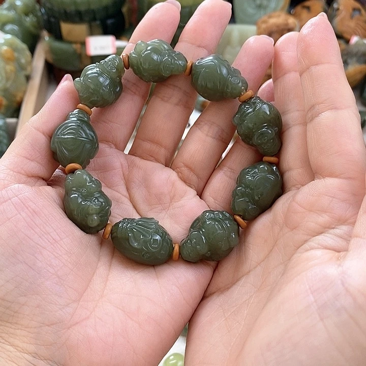 未镶嵌手链和田玉骑****街