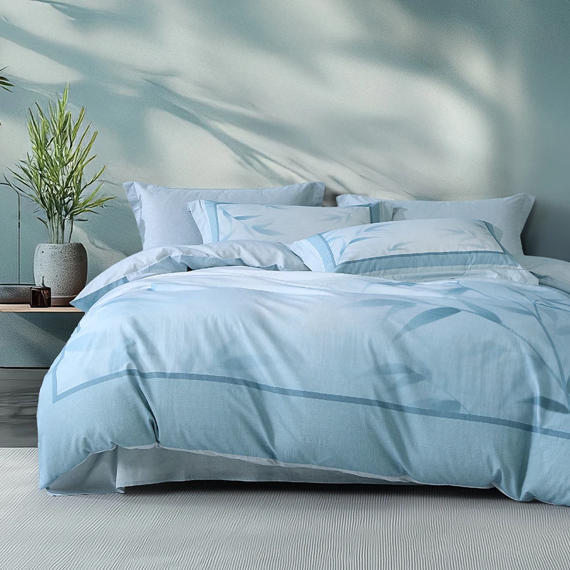 【恩熙专属】水星集团百丽丝家纺40支全棉印花清竹晚韵四件套