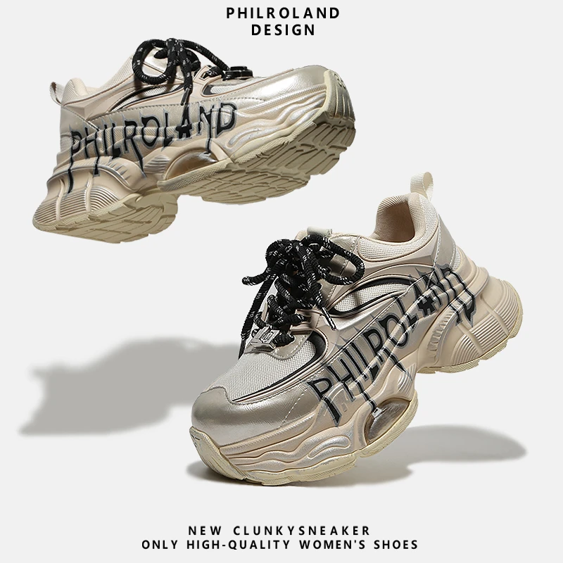 【玫瑰雾粉】小众设计师款高能感潮牌老爹鞋女秋季气垫厚底运动鞋