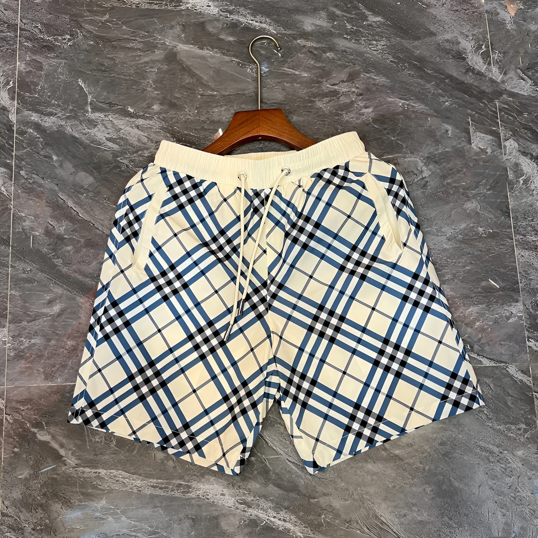 2025男士夏季百搭轻奢条格五分裤时尚运动休闲裤