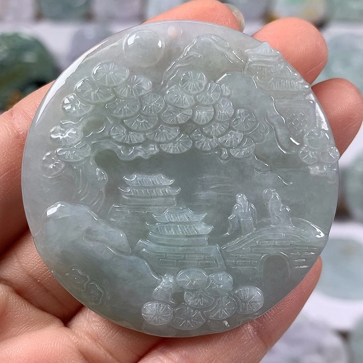 翡翠未镶嵌颈饰山水福利