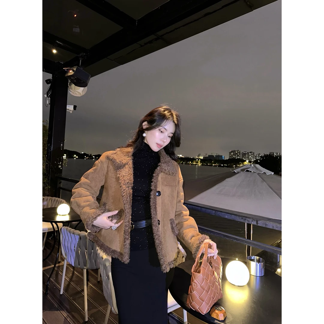 人造皮草 JUNJJ【富士山下】秋冬海宁两面穿美拉德色系保暖