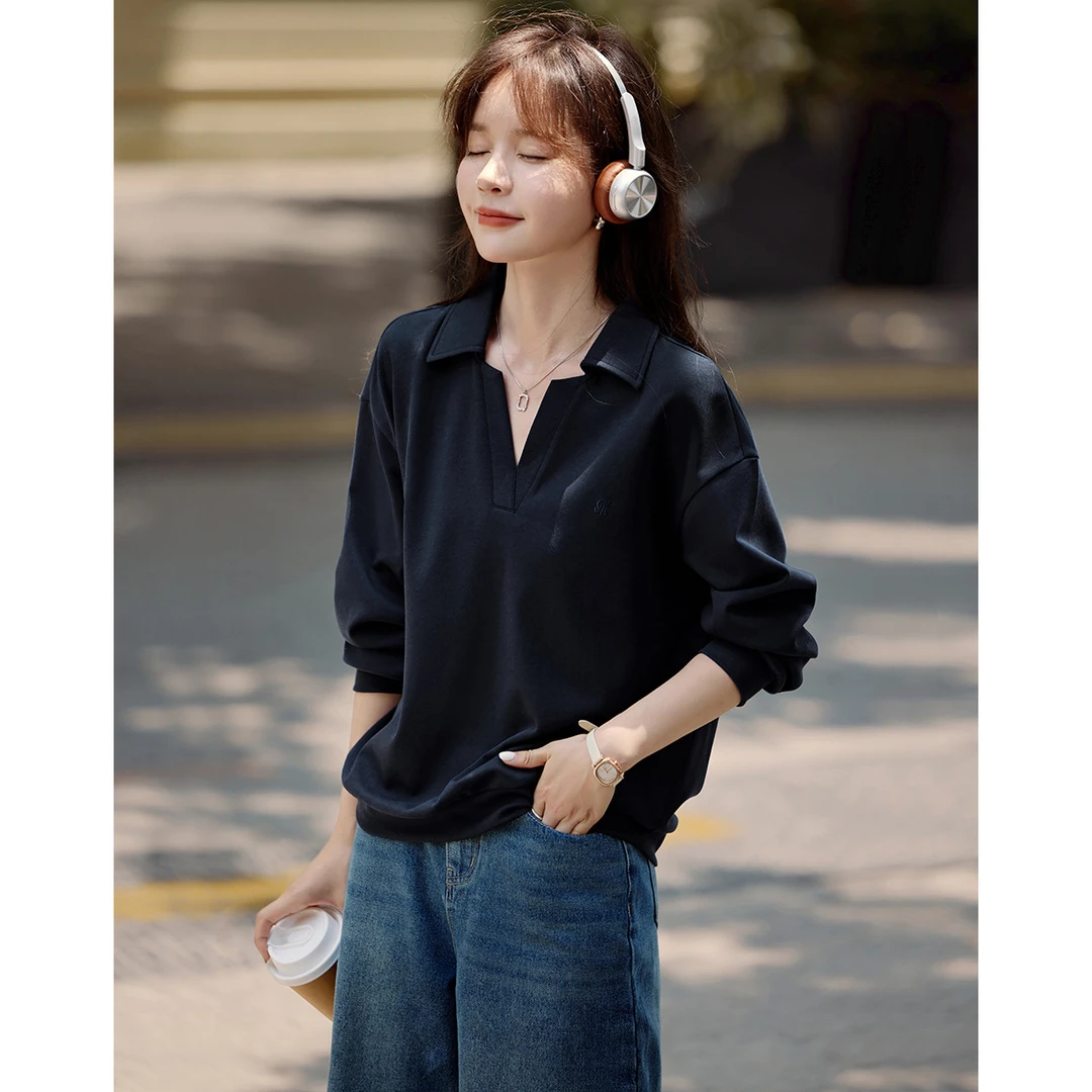 POLO领云朵感长袖卫衣2025秋季新款休闲宽松百搭卫衣