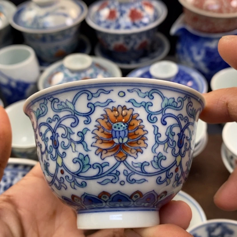 【闪购商品】景德镇青花斗彩主人杯