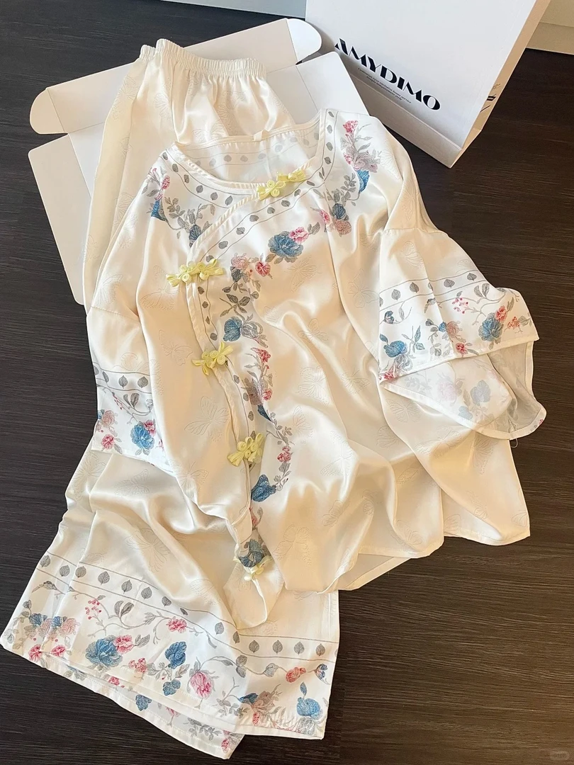 【DMXJ大梦想家】新中式国风高级感短袖睡衣女款2025新款家居套装