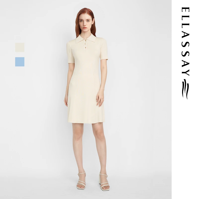 【晨粉专享】歌力思夏新款休闲随性针织连衣裙女EWD351M02900