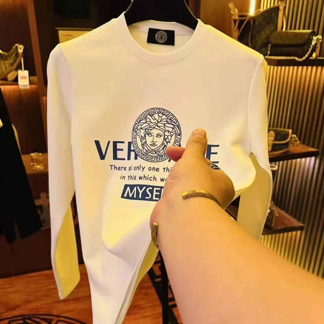 长袖-蓝-VER【阿振推荐】经典百搭男女同款圆领半袖-001