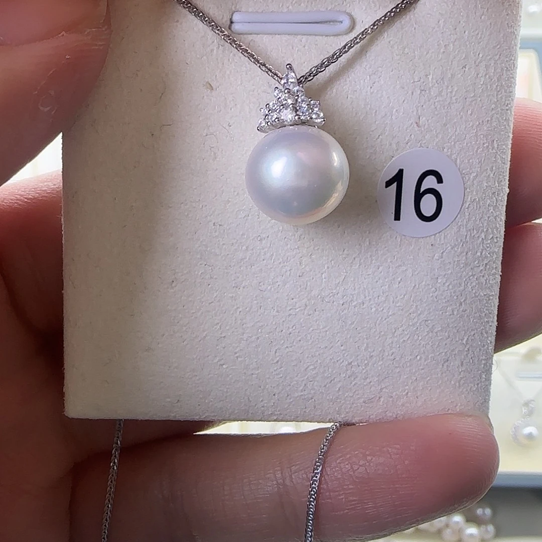 颈饰淡水珍珠银S925镶嵌10-11冰雪