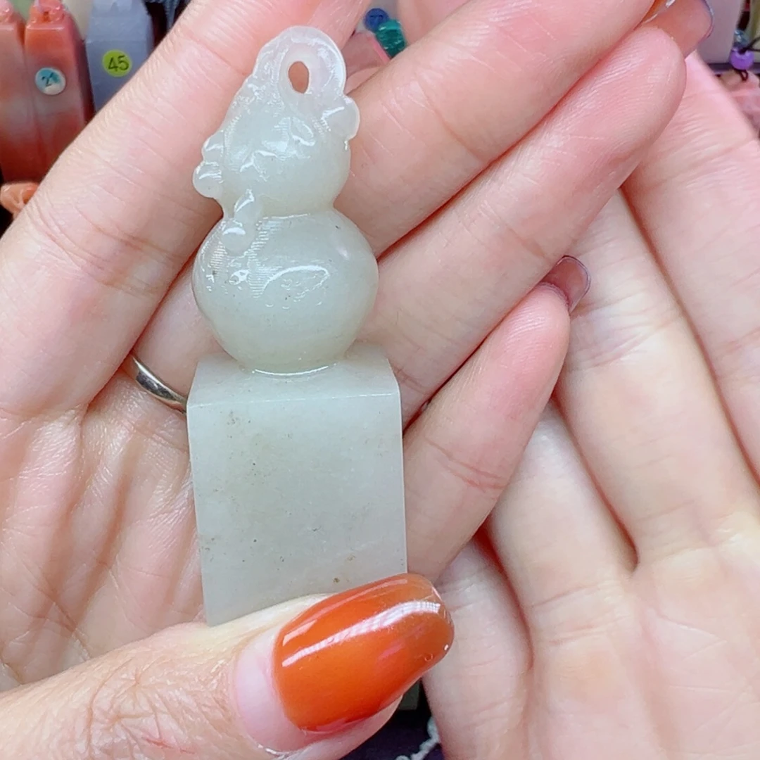 印石寿山石葫芦2.0手工包刻四字