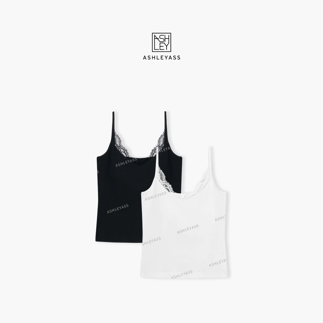 【ASHLEYASS】“蕾丝吊带”带胸垫法式小吊带精致双色吊带LSS250128Y