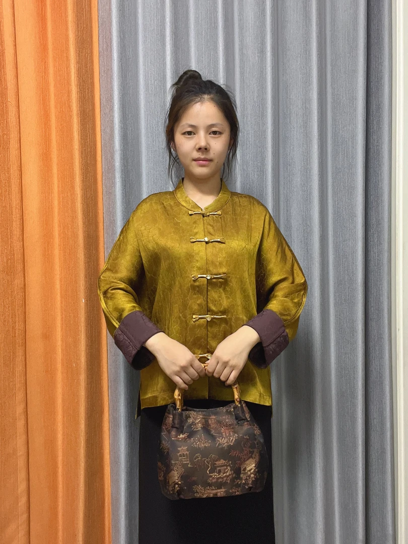 418【云锦坊】新款新中式重磅高定轻奢古法金龟双面穿外套