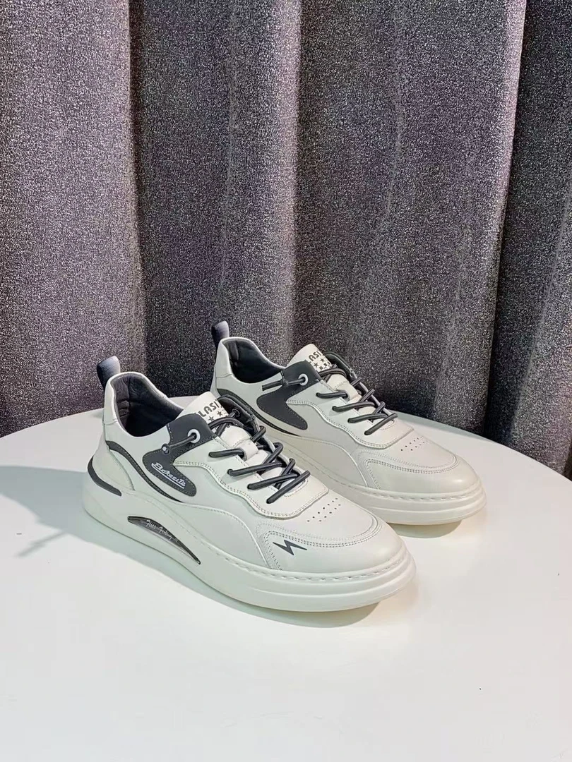 C2061  白色 高端舒适真皮时尚男士休闲鞋
