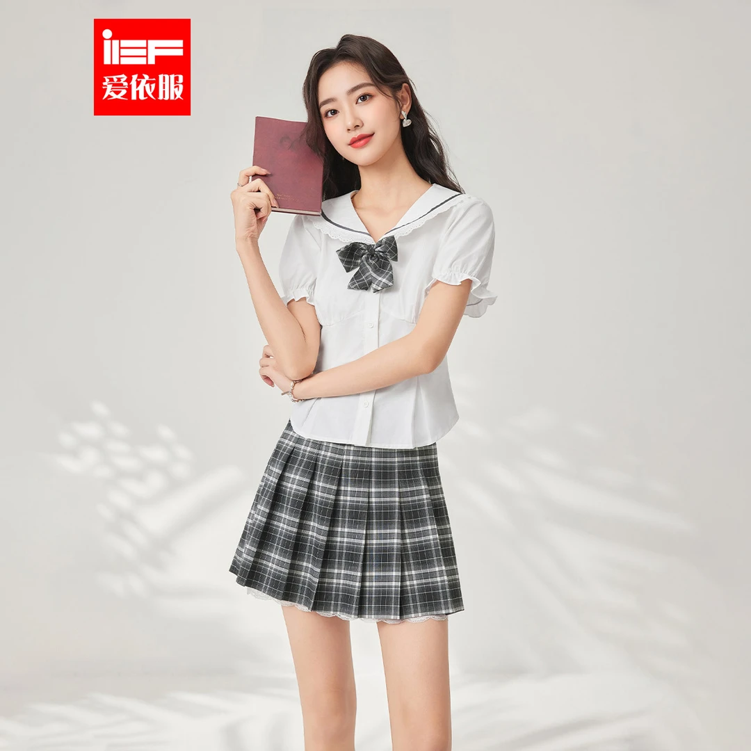 IEF/爱依服套装2025夏季新款美高甜美减龄学院风显瘦百搭上下套裙