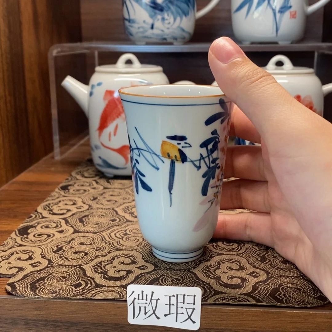 釉下彩老陶泥手工绘制