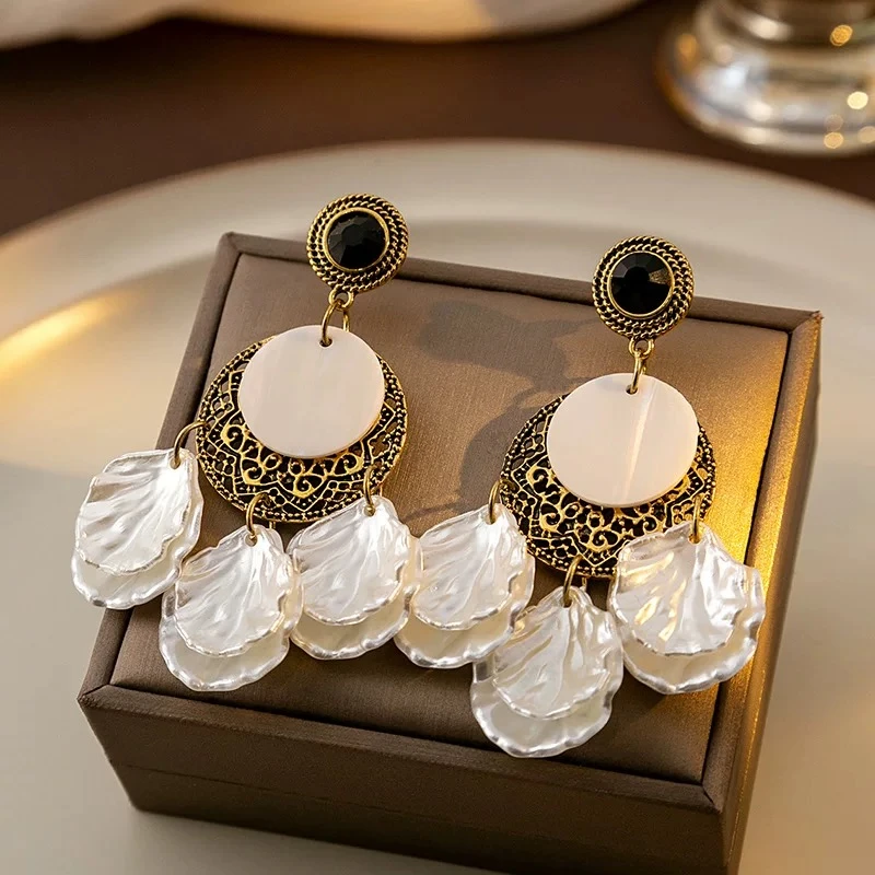 铜合金耳饰 【150】中古vintage复古耳环时尚百搭耳饰小众轻奢耳环