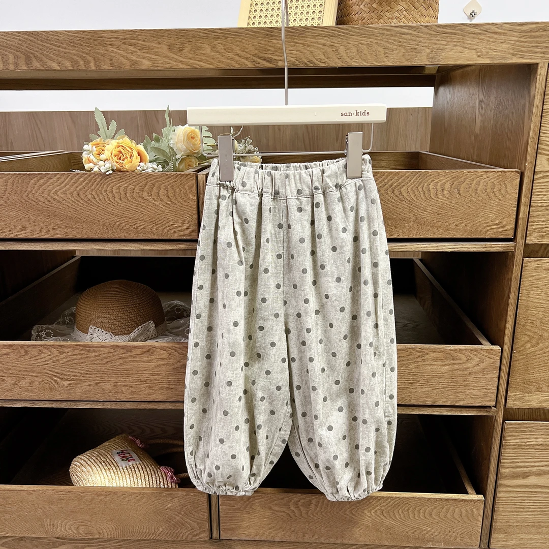 【七分裤】 25927（灰波点）七分裤 女韩版 洋气百搭收脚波点 七分裤