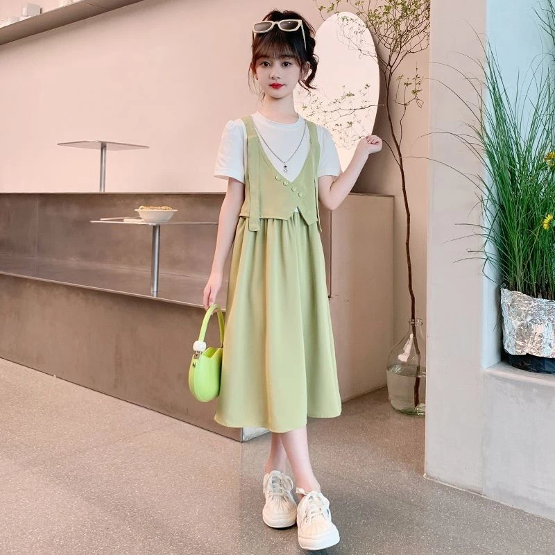 【陈思晨】女童夏款连衣裙新款夏装洋气大童公主裙儿童夏季女孩裙子