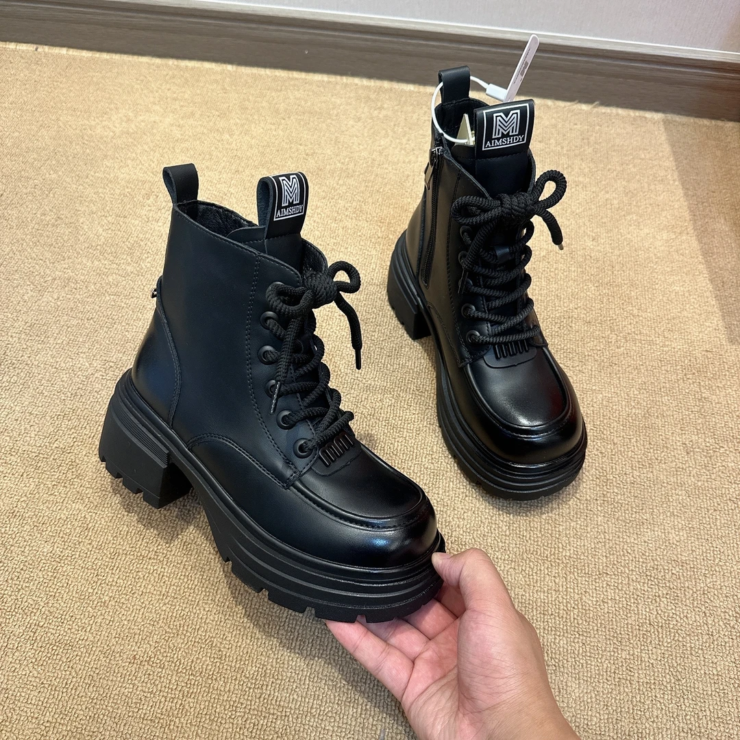 【小个子】厚底6厘米新款时尚百搭气质增高女士马丁靴