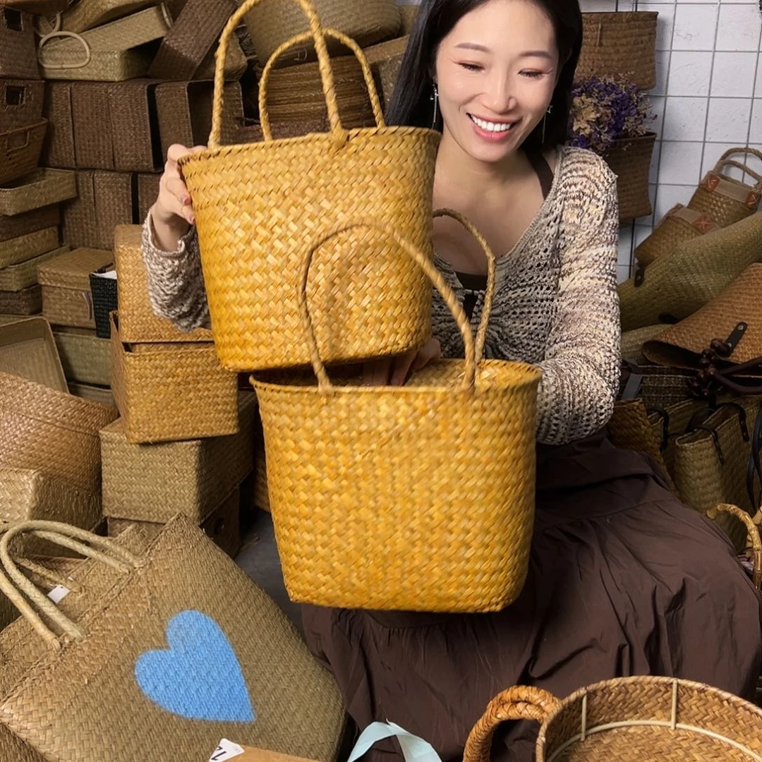 编织带草编包/草编收纳盒微瑕疵